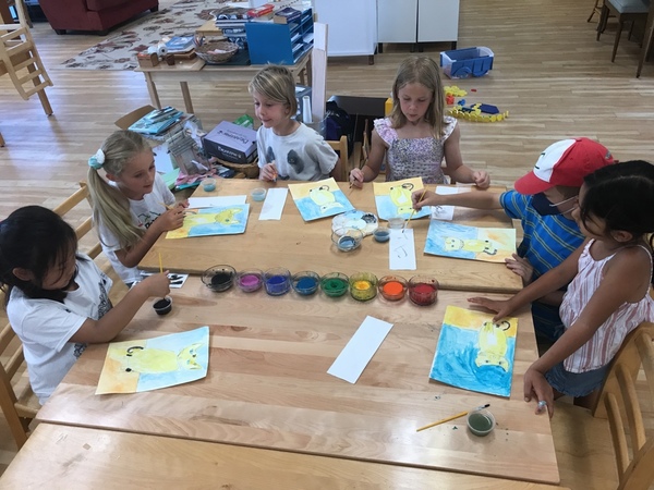 Children Focused on their classwork in a Montessori classroom