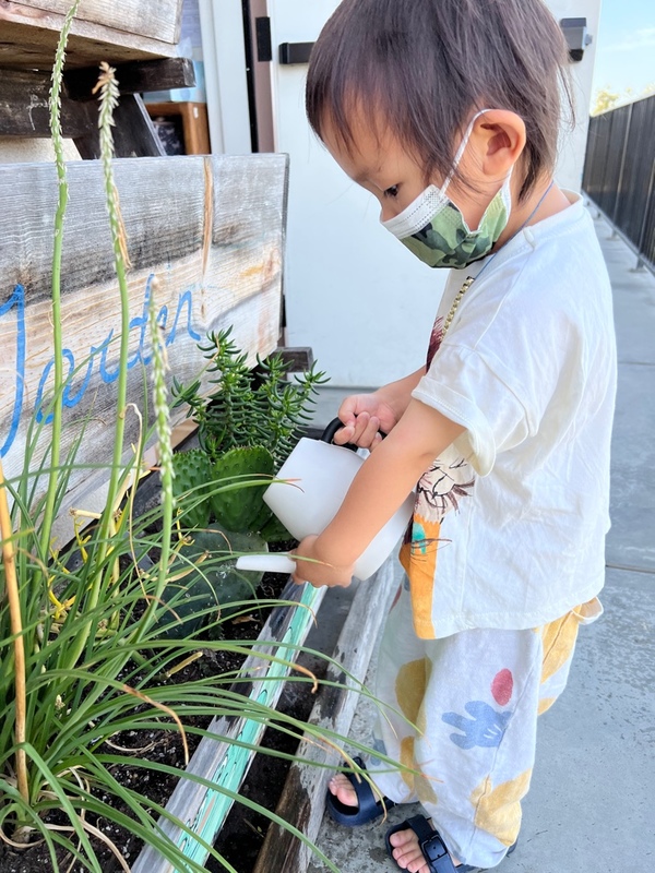 Mother Nature's Child, Child playing in the garden at Lifetime Montessori School