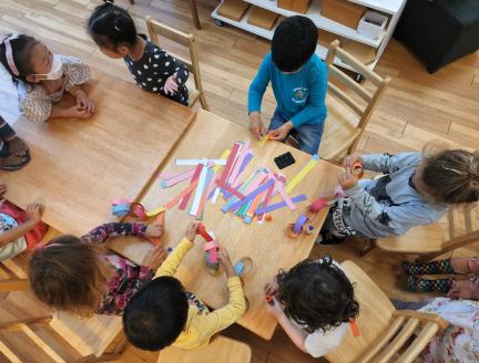 Children in a Montessori preschool in San Diego absorbing information