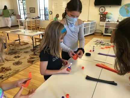Elementary Montessori Children working together at Lifetime Montessori school