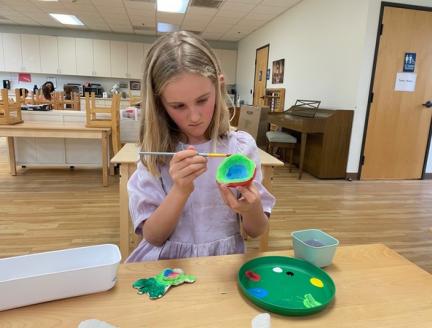 Child working independently at Lifetime Montessori School