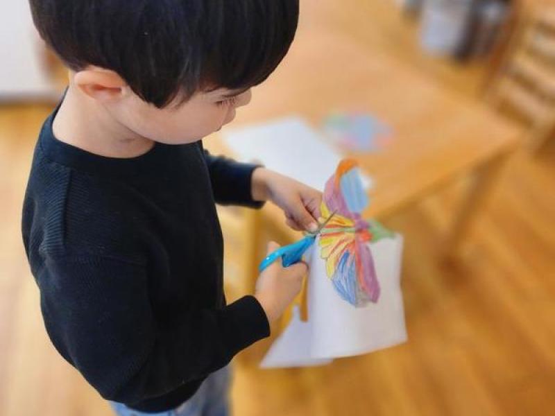 Young Children Learning Through Movement at Lifetime Montessori Classroom in Rancho Santa Fe