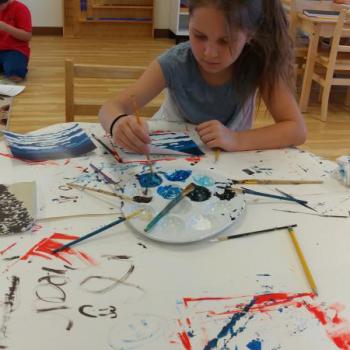 Elementary Classroom Solving Problems Using Art in Montessori School
