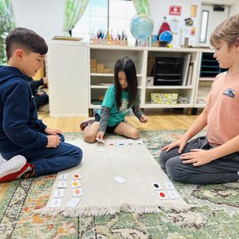 Elementary Children working together at Lifetime Montessori School in San Diego, Highly rated for Best Montessori School in San Diego