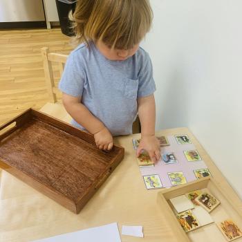Toddler independently learning at Lifetime Montessori School 