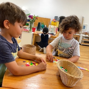 Montessori Transitional Kindergarten Child Learning at Lifetime Montessori School in San Diego