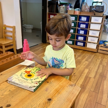 Montessori Transitional Kindergarten Child Learning at Lifetime Montessori School in San Diego