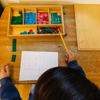 Elementary math at Lifetime Montessori School in San Diego