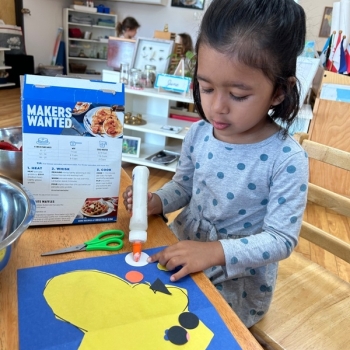 Montessori Transitional Kindergarten Child Learning at Lifetime Montessori School in San Diego