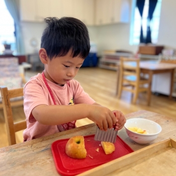 Montessori Transitional Kindergarten Child Learning at Lifetime Montessori School in San Diego