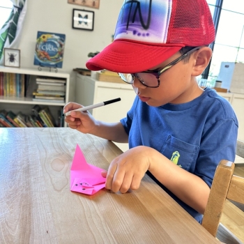 Elementary Child doing art at Lifetime Montessori School in San Diego