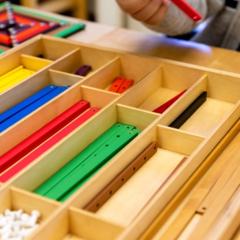 Elementary school materials at Lifetime Montessori School in San Diego