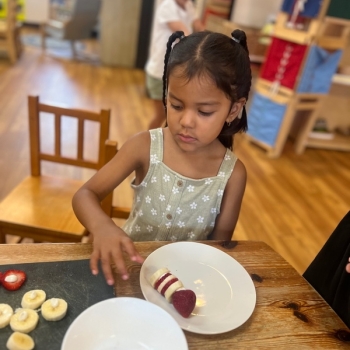 Montessori Transitional Kindergarten Child Learning at Lifetime Montessori School in San Diego