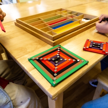 Elementary school materials at Lifetime Montessori School in San Diego