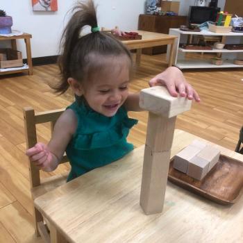 Preschooler working at Lifetime Montessori School 