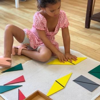 montessori primary child working at Lifetime Montessori School in San Diego