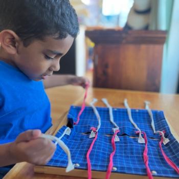 montessori primary child working at Lifetime Montessori School in San Diego