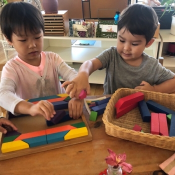 Montessori primary child working at Lifetime Montessori School in San Diego