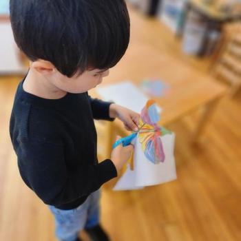 montessori primary child working at Lifetime Montessori School in San Diego